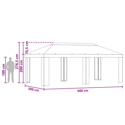 vidaXL Gazebo Cover 6 x 3 m Beige Polyester 190 gsm