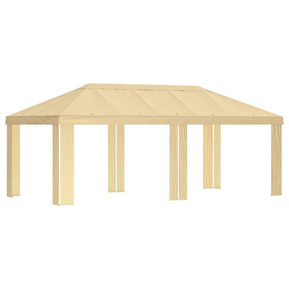 vidaXL Gazebo Cover 6 x 3 m Cream Polyester 190 gsm
