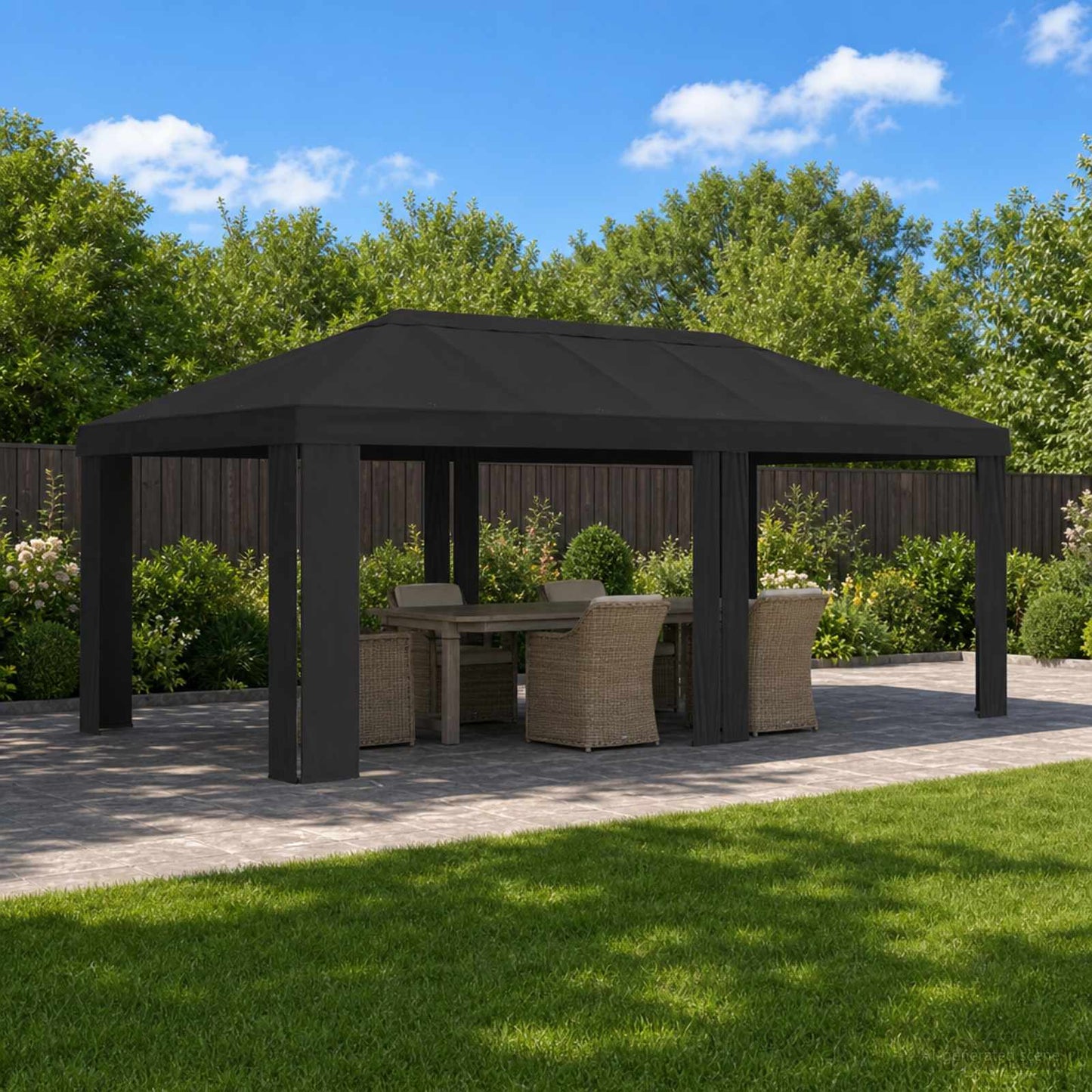 vidaXL Gazebo Cover 6 x 3 m Anthracite Polyester 190 gsm