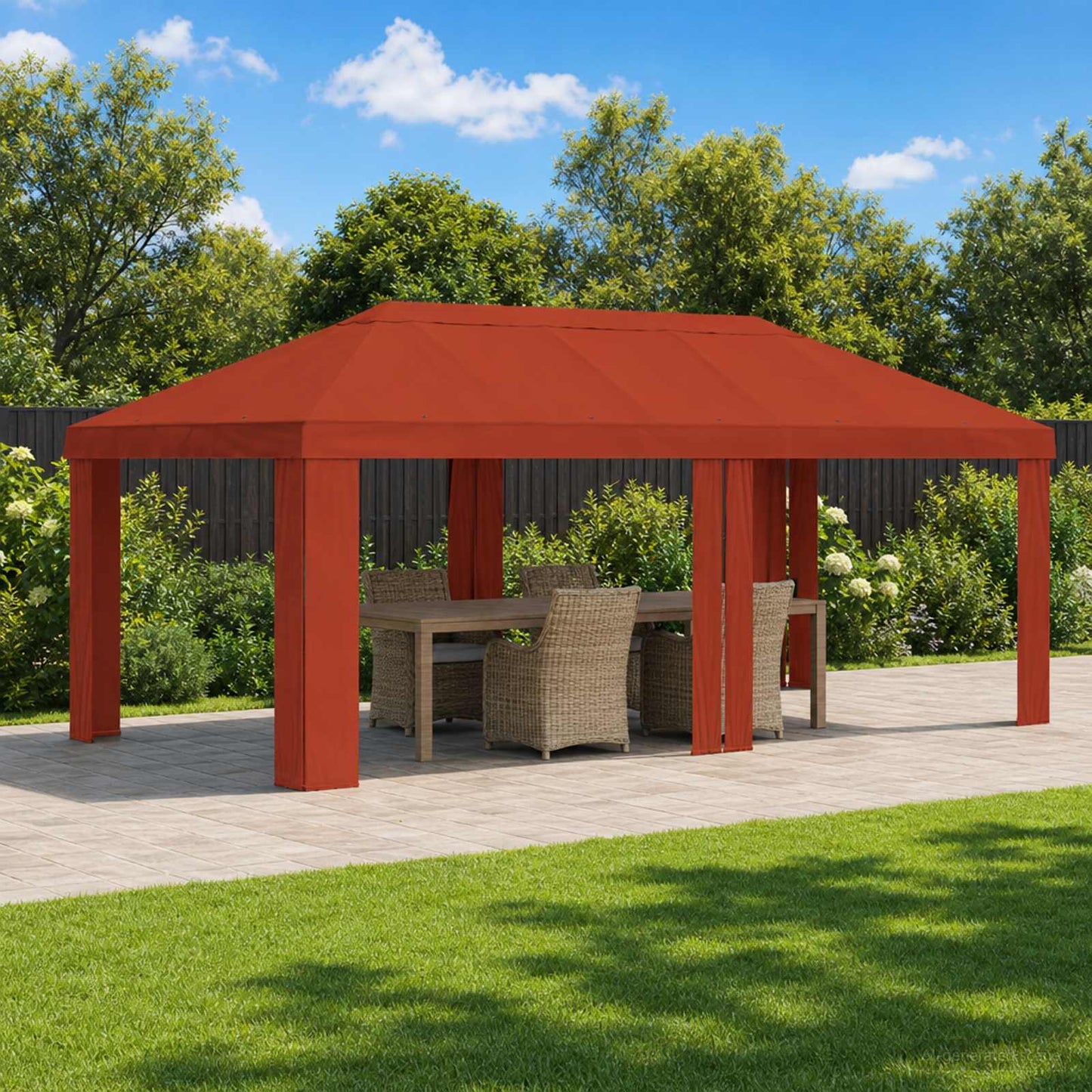 vidaXL Gazebo Cover 6 x 3 m Terracotta Polyester 190 gsm
