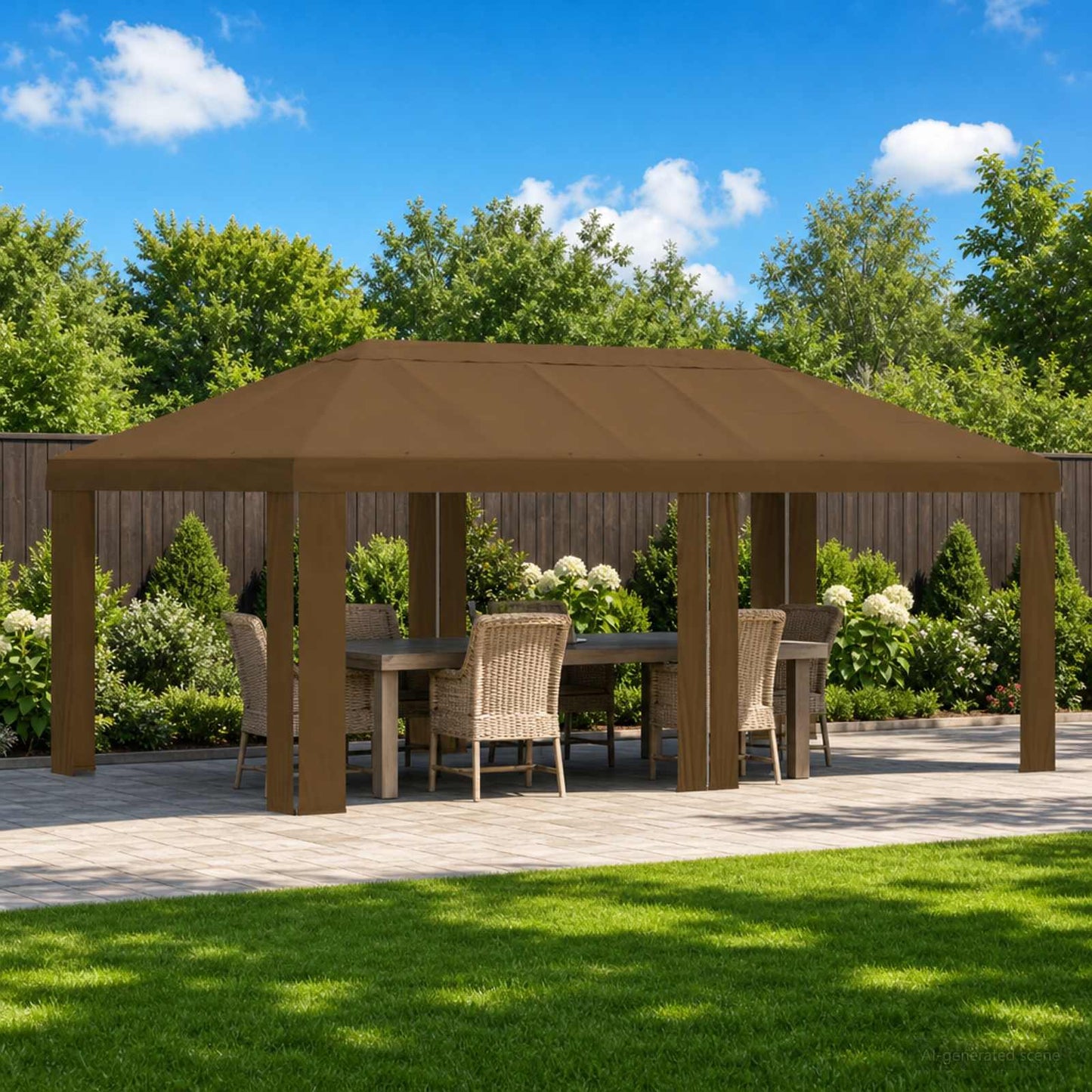 vidaXL Gazebo Cover 6 x 3 m Taupe Polyester 190 gsm
