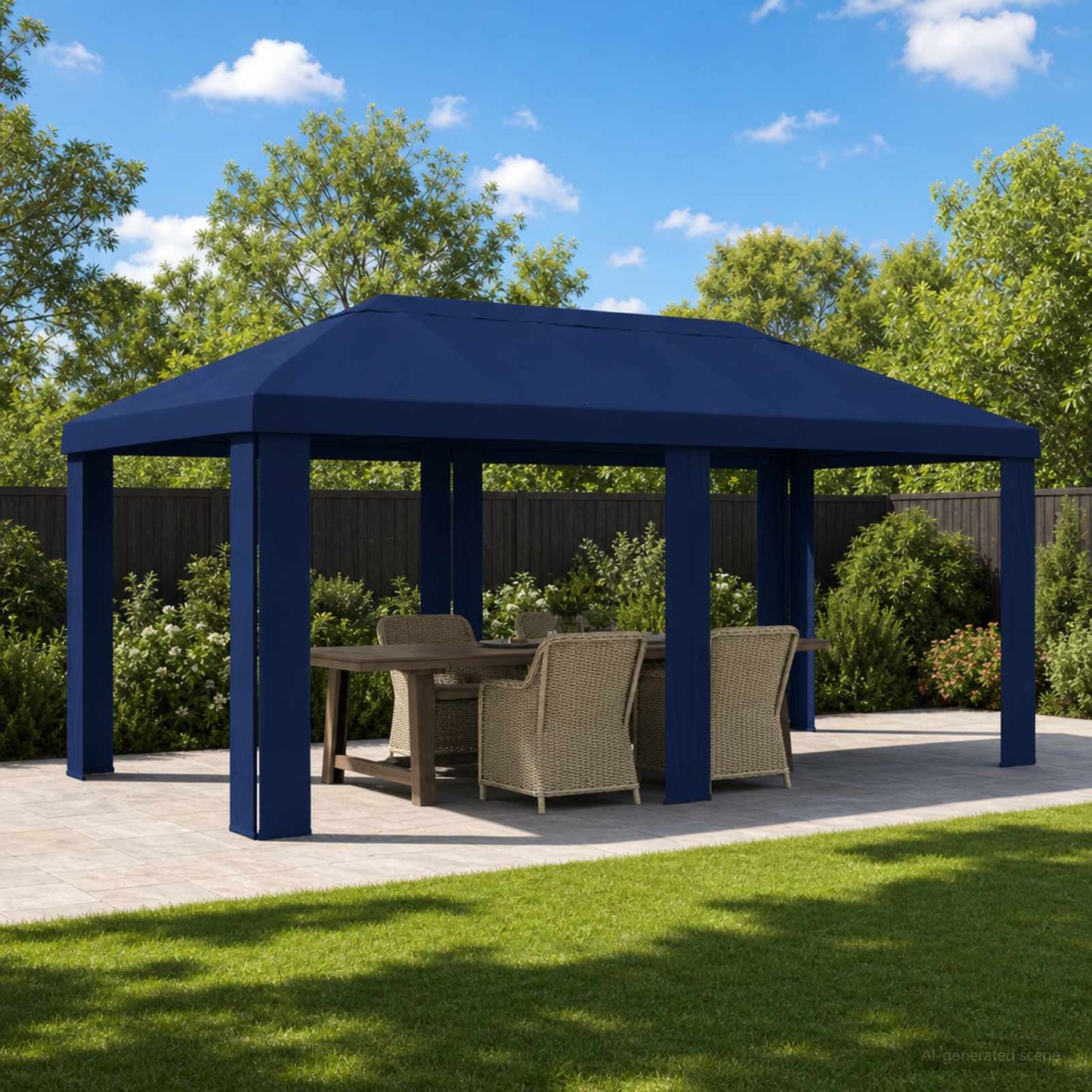 vidaXL Gazebo Cover 6 x 3 m Blue Polyester 190 gsm