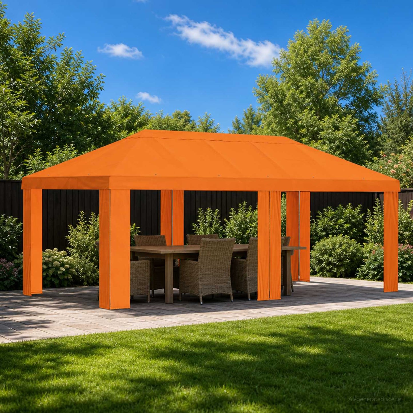 vidaXL Gazebo Cover 6 x 3 m Orange Polyester 190 gsm