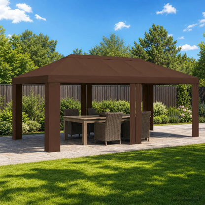 vidaXL Gazebo Cover 6 x 3 m Brown Polyester 190 gsm