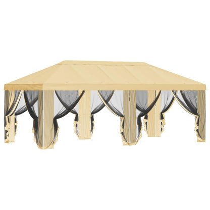vidaXL Gazebo Cover with Sidewalls Cream 600.5 x 300.5 cm Polyester