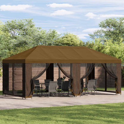 vidaXL Gazebo Cover with Sidewalls Taupe 600.5 x 300.5 cm Polyester