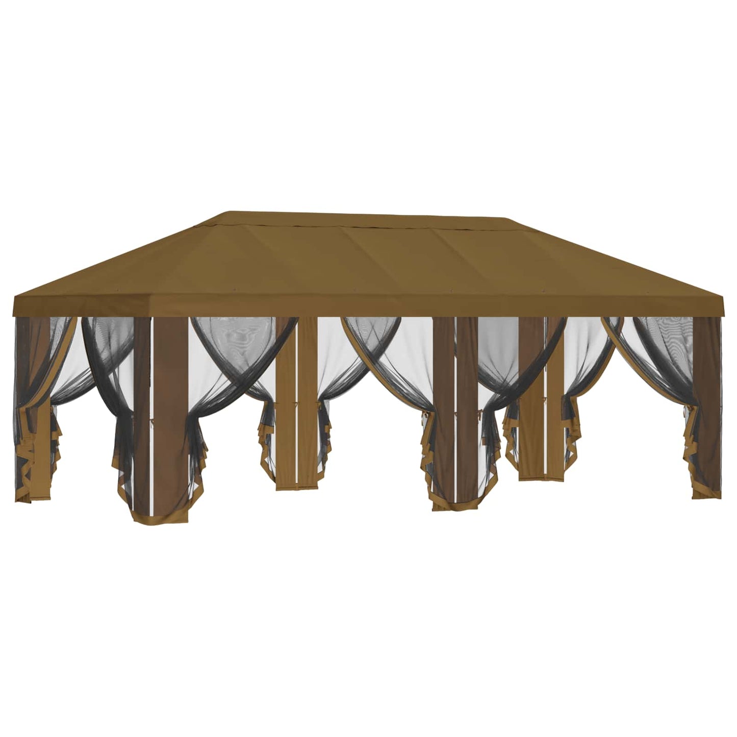 vidaXL Gazebo Cover with Sidewalls Taupe 600.5 x 300.5 cm Polyester