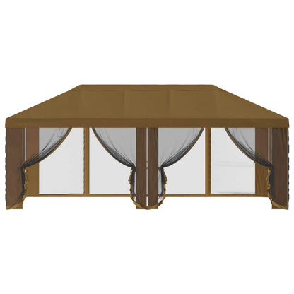 vidaXL Gazebo Cover with Sidewalls Taupe 600.5 x 300.5 cm Polyester