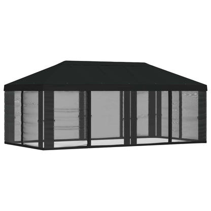 vidaXL Gazebo Cover with Sidewalls Black 600.5 x 300.5 cm Polyester