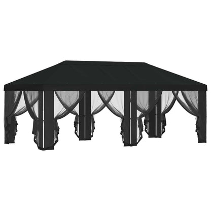 vidaXL Gazebo Cover with Sidewalls Black 600.5 x 300.5 cm Polyester