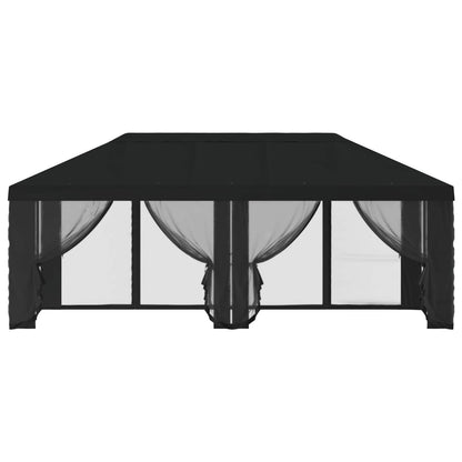 vidaXL Gazebo Cover with Sidewalls Black 600.5 x 300.5 cm Polyester