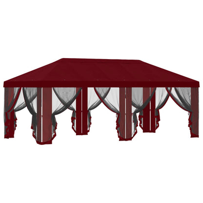 vidaXL Gazebo Cover with Sidewalls Burgundy 600.5 x 300.5 cm Polyester