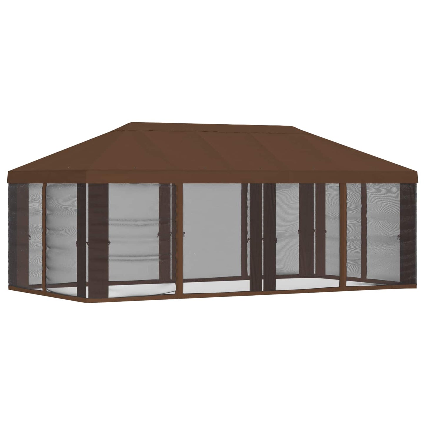 vidaXL Gazebo Cover with Sidewalls Brown 600.5 x 300.5 cm Polyester