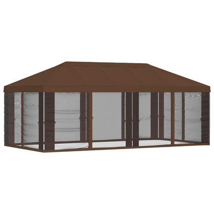 vidaXL Gazebo Cover with Sidewalls Brown 600.5 x 300.5 cm Polyester
