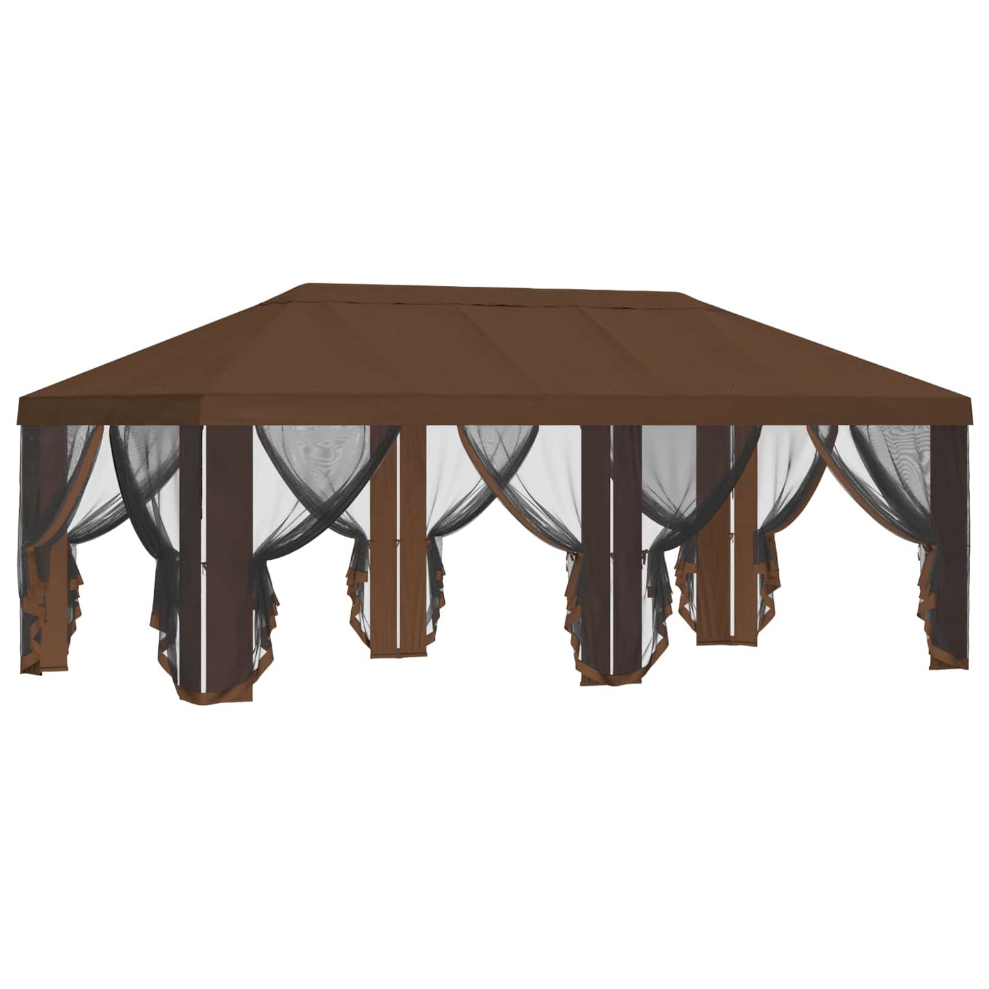 vidaXL Gazebo Cover with Sidewalls Brown 600.5 x 300.5 cm Polyester