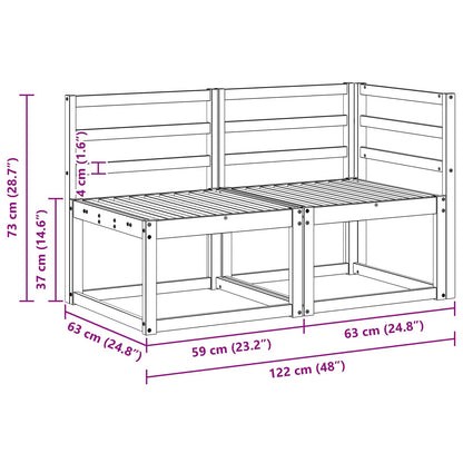 vidaXL Outdoor Middle and Corner Sofa 2 Piece Natural