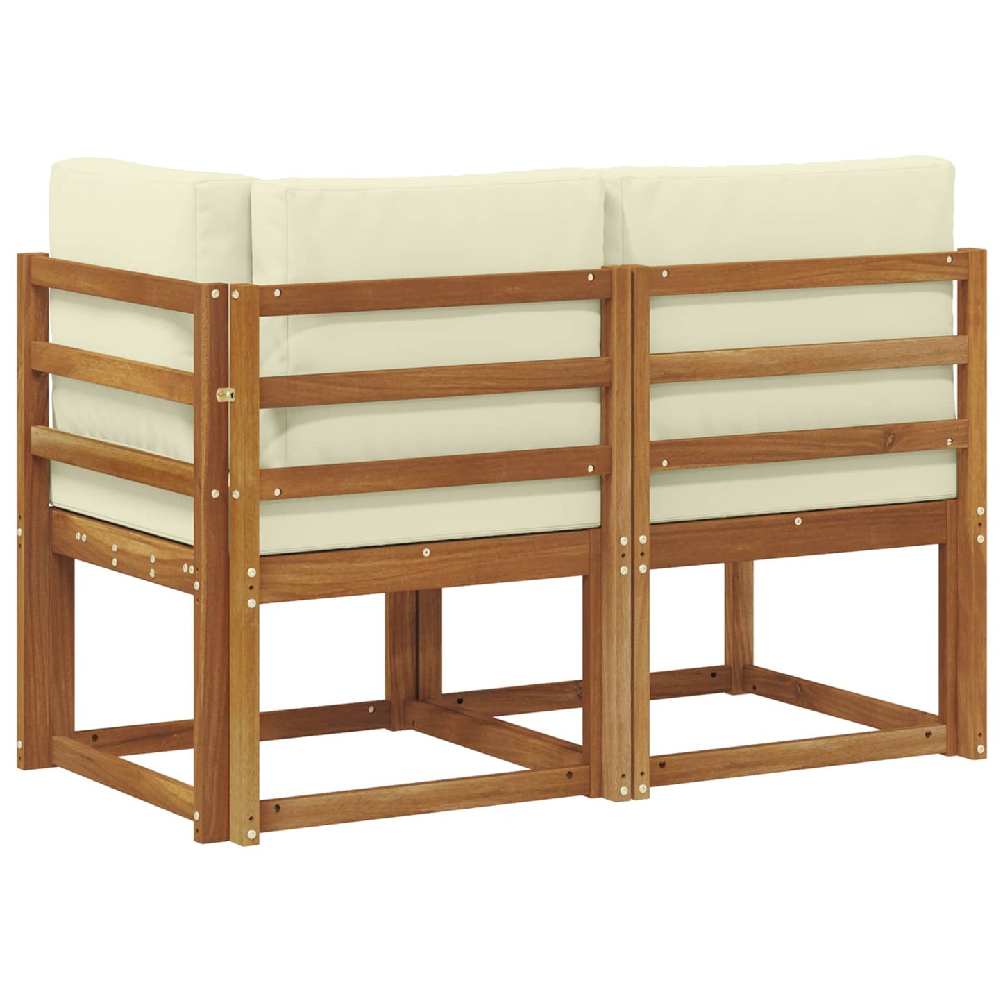 vidaXL Outdoor Middle and Corner Sofa 2 Piece Natural and Cream