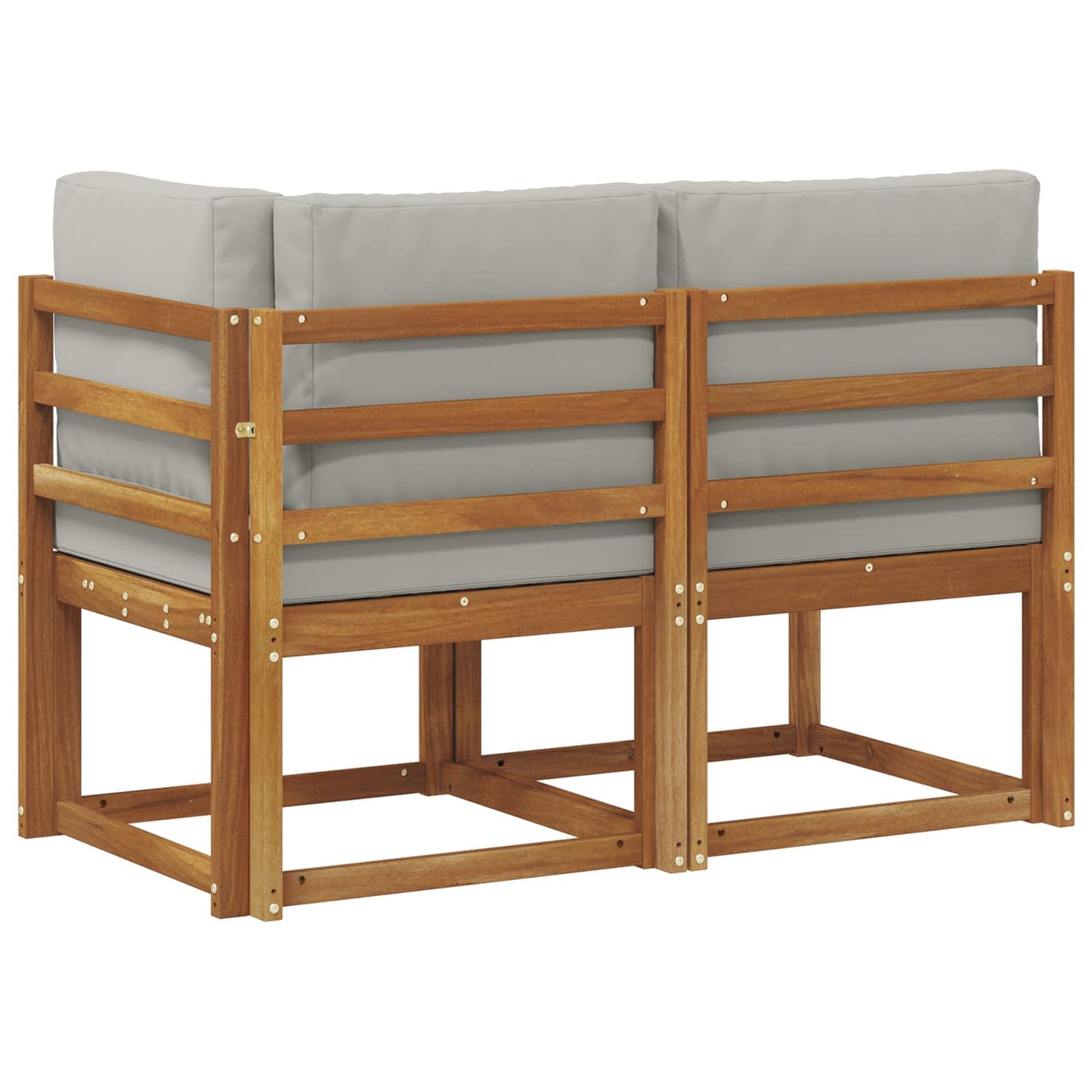 vidaXL Outdoor Middle and Corner Sofa 2 Piece Natural and Light Grey