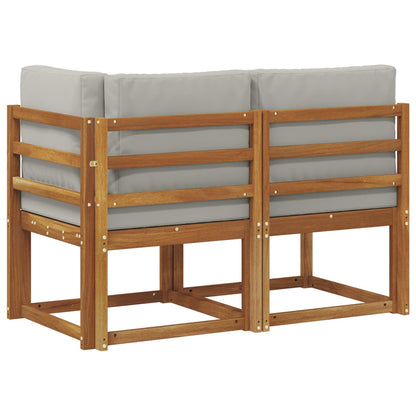 vidaXL Outdoor Middle and Corner Sofa 2 Piece Natural and Light Grey