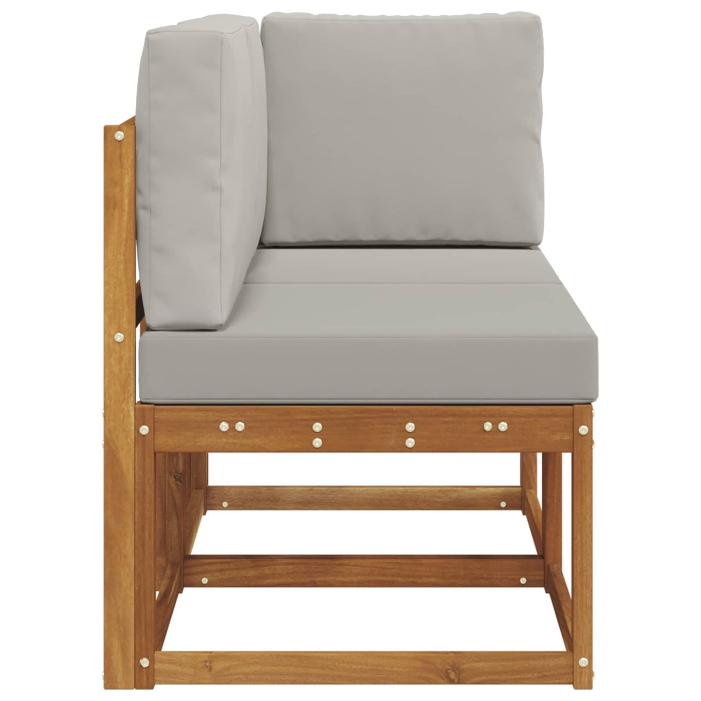vidaXL Outdoor Middle and Corner Sofa 2 Piece Natural and Light Grey