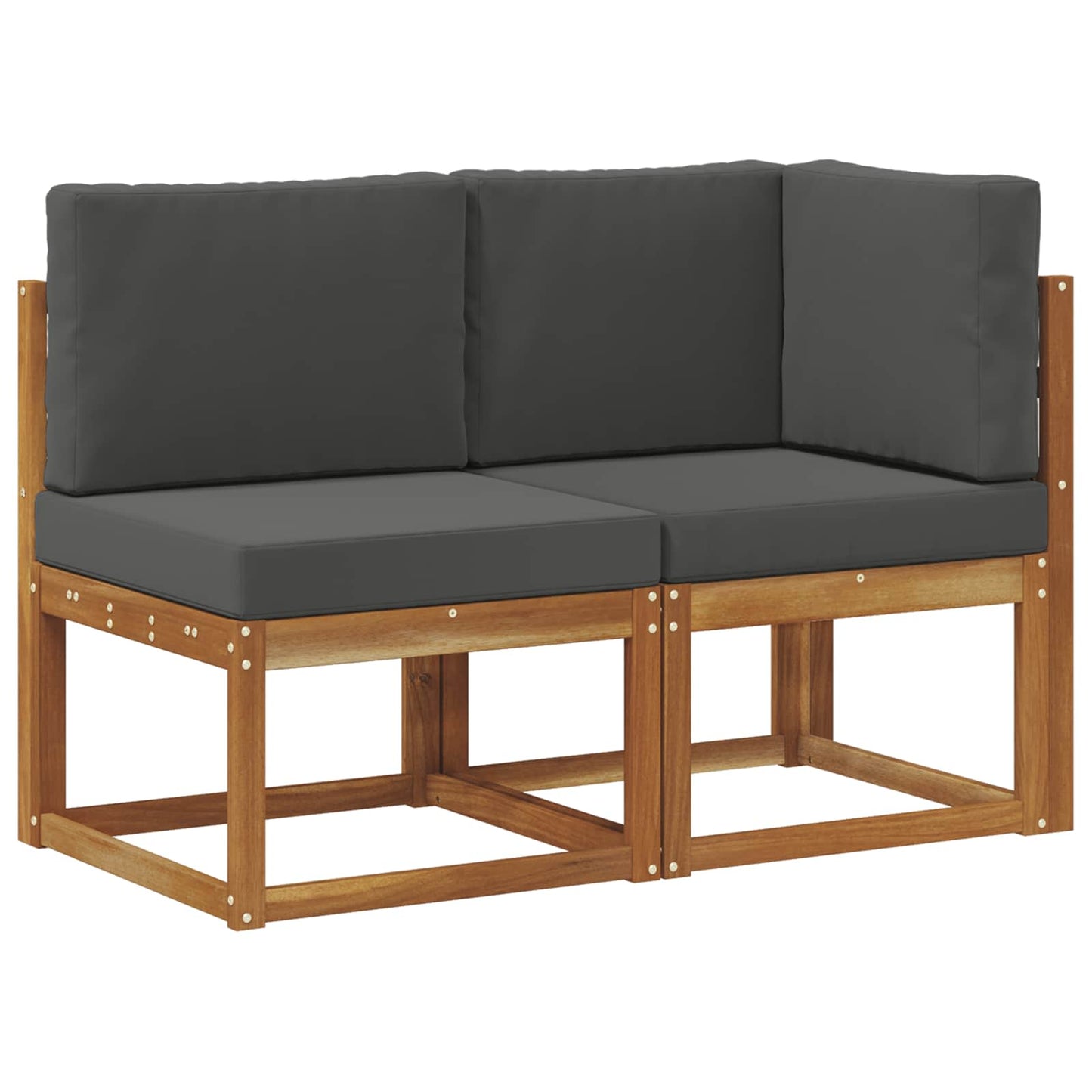 vidaXL Outdoor Middle and Corner Sofa 2 Piece Natural and Anthracite