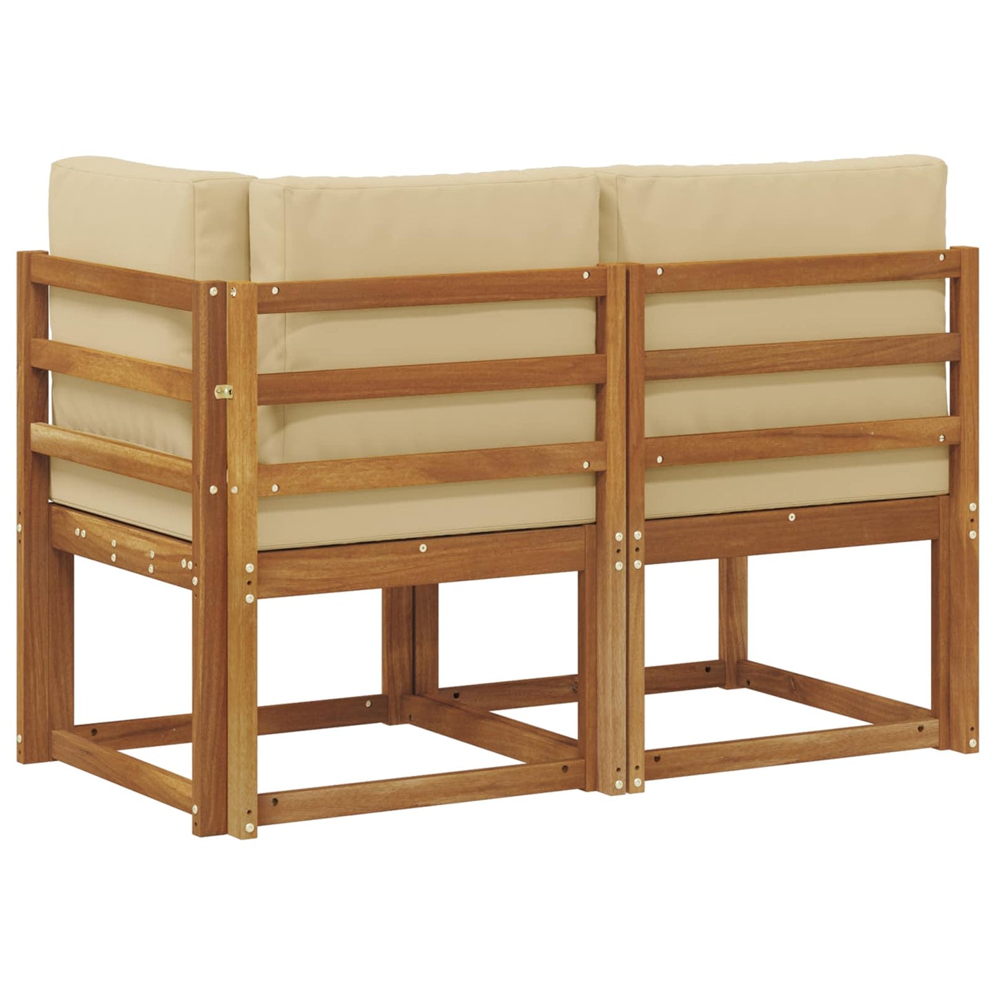 vidaXL Outdoor Middle and Corner Sofa 2 Piece Natural and Beige