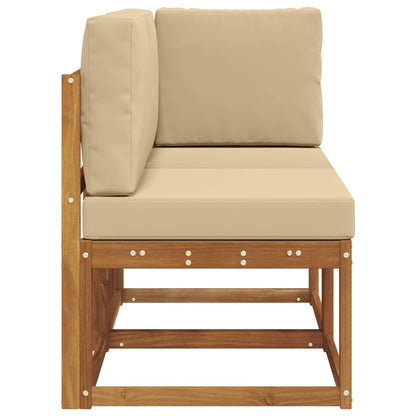 vidaXL Outdoor Middle and Corner Sofa 2 Piece Natural and Beige