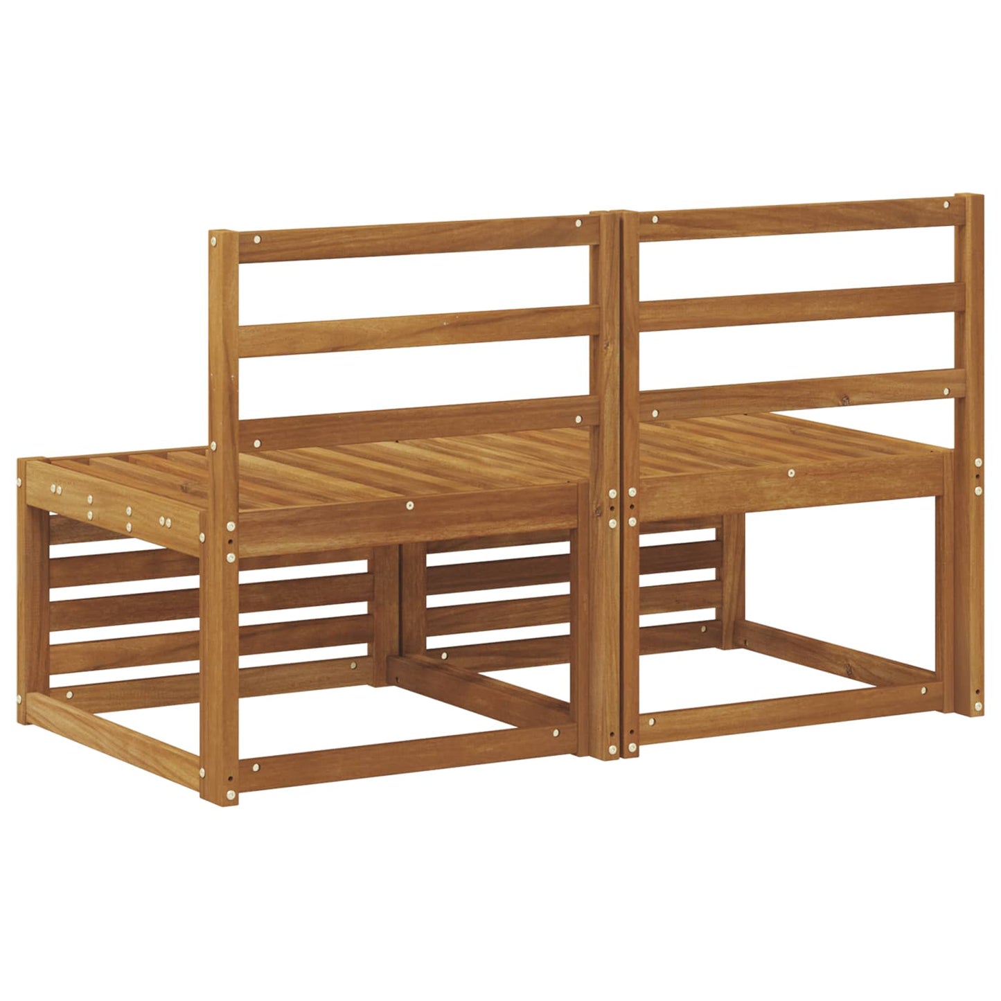 vidaXL 2 Piece Outdoor Middle Sofa Solid Acacia Wood Natural