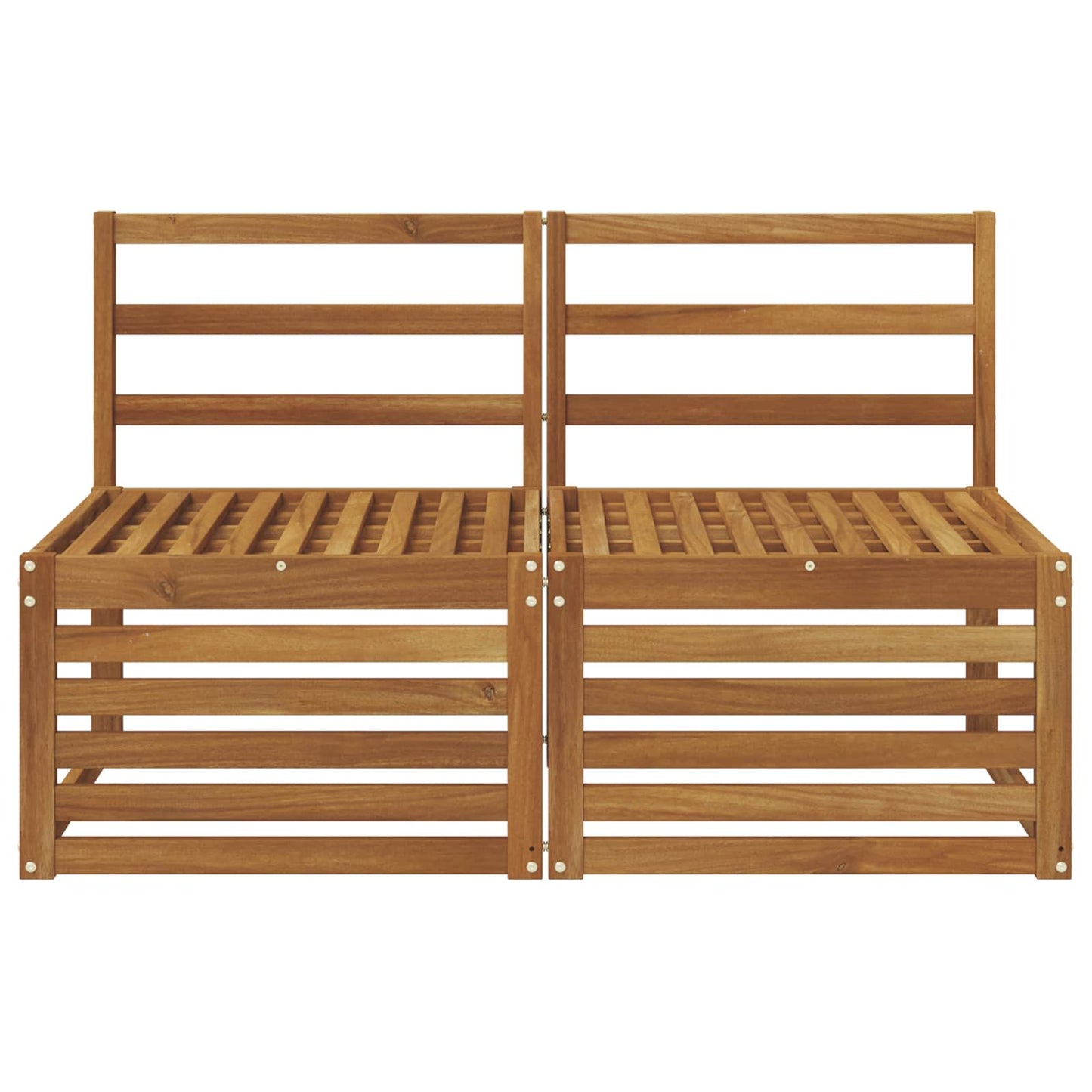 vidaXL 2 Piece Outdoor Middle Sofa Solid Acacia Wood Natural