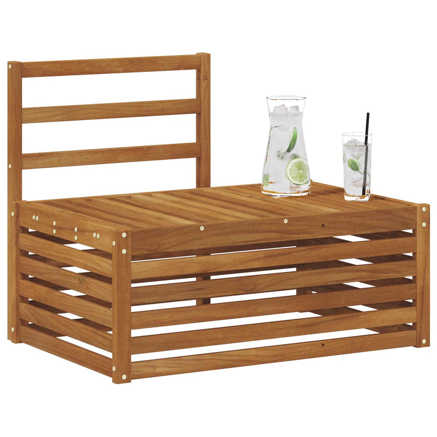 vidaXL Outdoor End Sofa Natural 91 x 63 x 73 cm Solid Acacia Wood