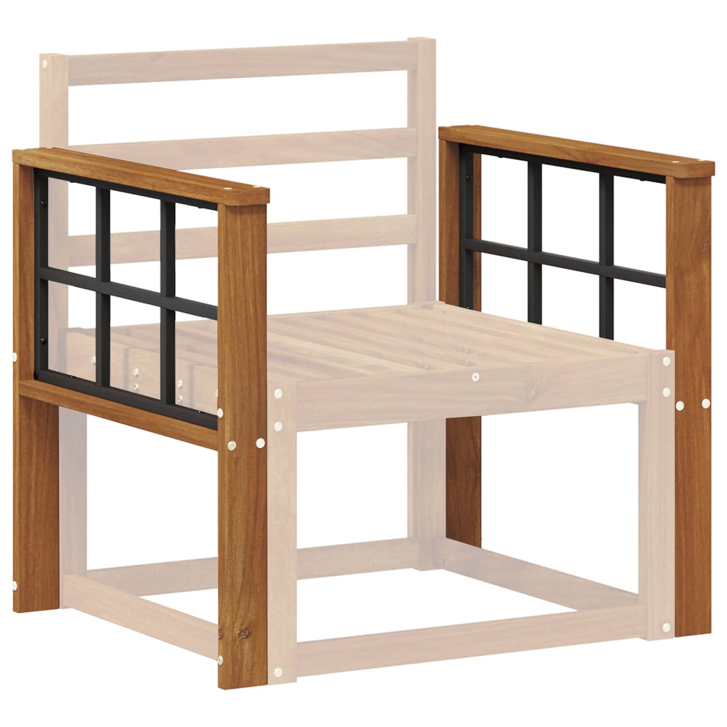 vidaXL Armrest 2 pcs Natural 60 x 6 x 61 cm Solid Acacia Wood