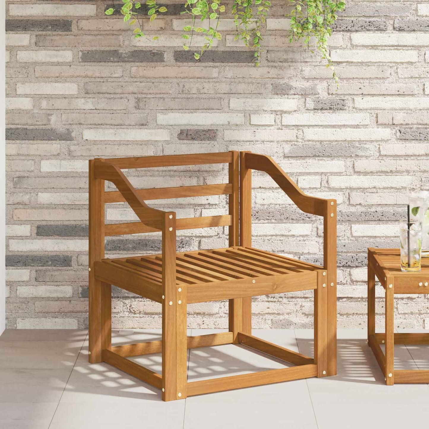vidaXL Armrest 2 pcs Natural 59 x 4 x 73 cm Solid Acacia Wood