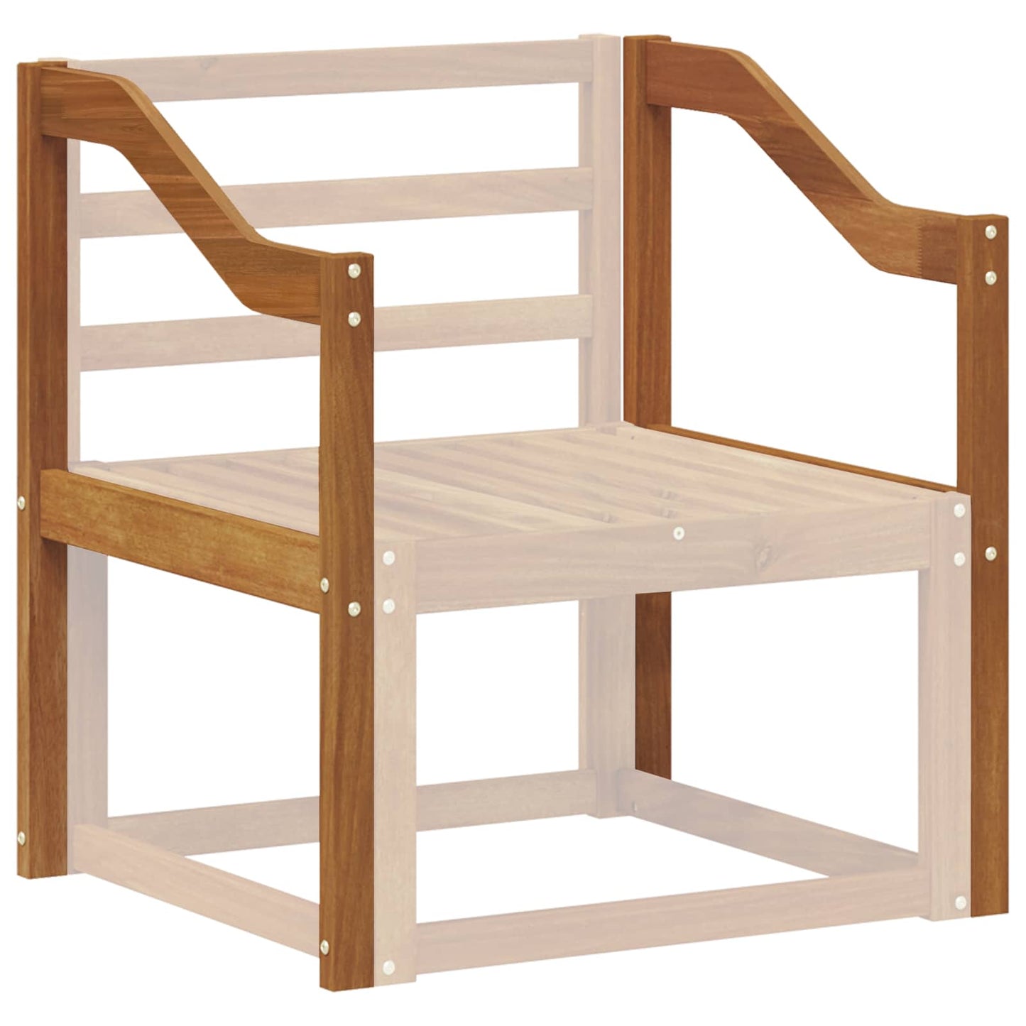vidaXL Armrest 2 pcs Natural 59 x 4 x 73 cm Solid Acacia Wood