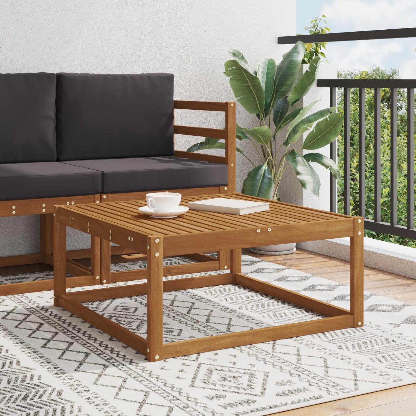 vidaXL Outdoor Table Natural 79 x 79 x 37 cm