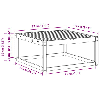 vidaXL Outdoor Table Natural 79 x 79 x 37 cm