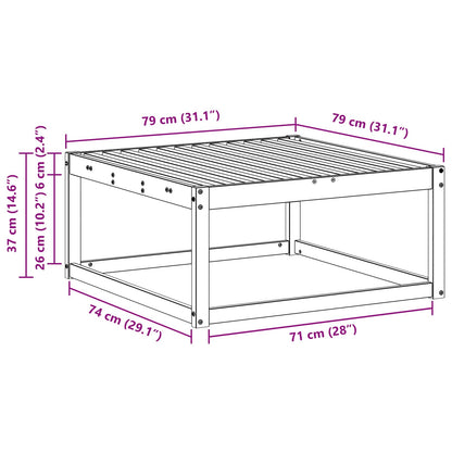 vidaXL Outdoor Footstool Natural 79 x 79 x 37 cm