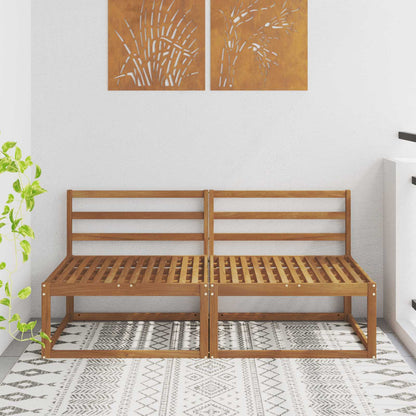 vidaXL 2 Piece Outdoor Middle Sofa Natural 158 x 83 x 73 cm
