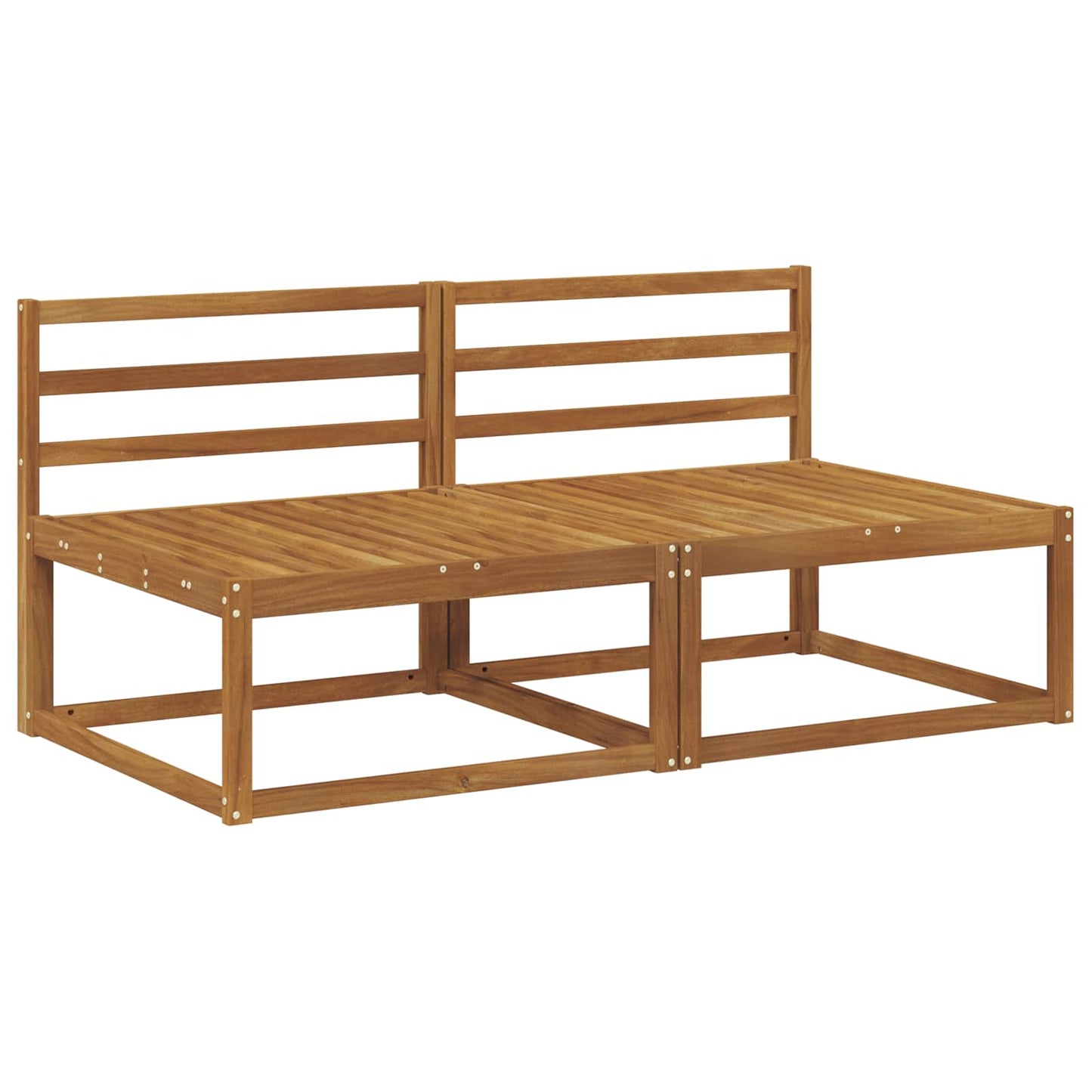 vidaXL 2 Piece Outdoor Middle Sofa Natural 158 x 83 x 73 cm