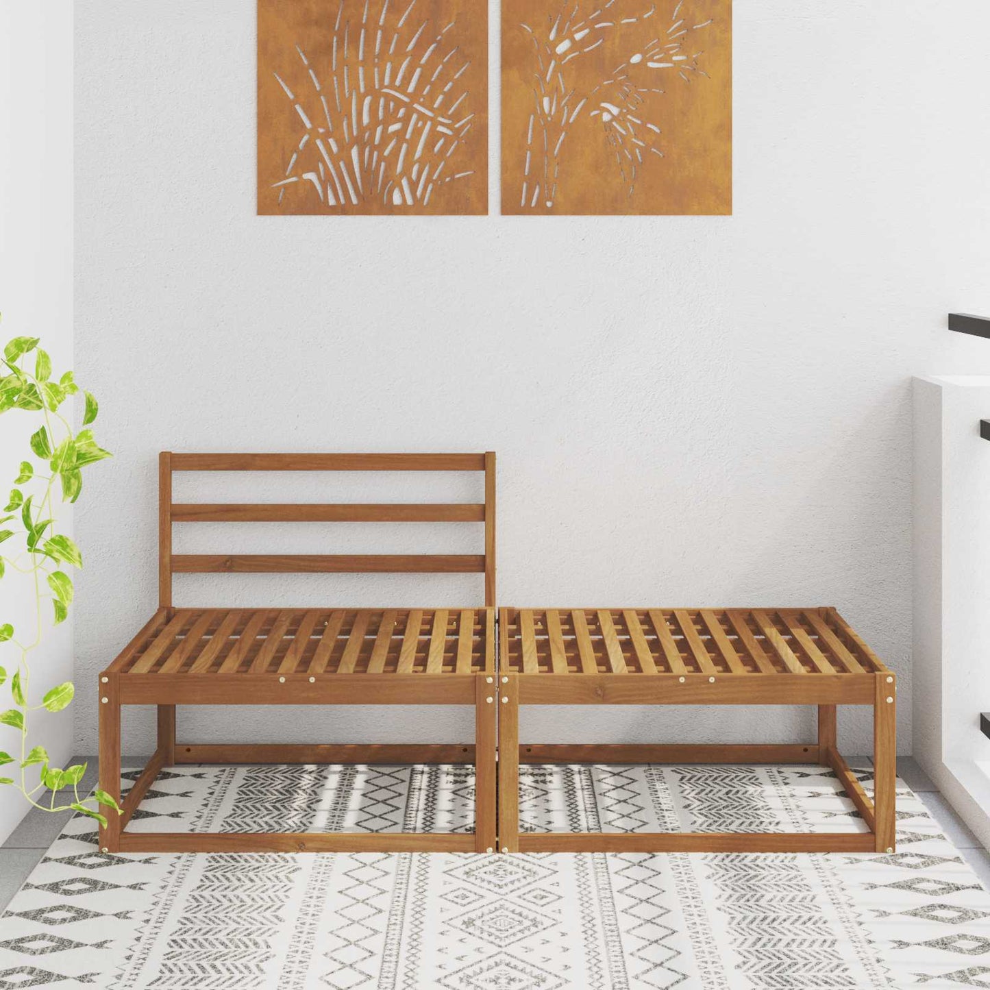 vidaXL Sectional Sofa Units 2 Piece Natural