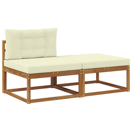 vidaXL Sectional Sofa Units with Cushion 2 Piece Natural