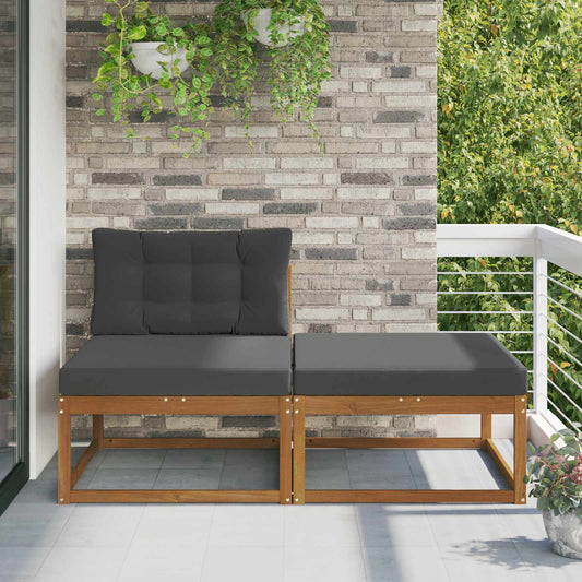 vidaXL Sectional Sofa Units with Cushion 2 Piece Natural