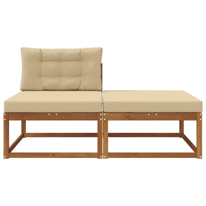 vidaXL Sectional Sofa Units with Cushion 2 Piece Natural