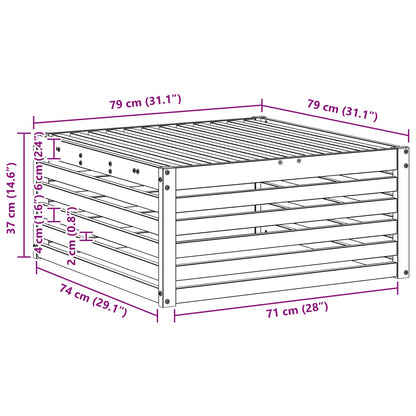 vidaXL Outdoor Footstool Natural 79 x 79 x 37 cm Solid Acacia Wood