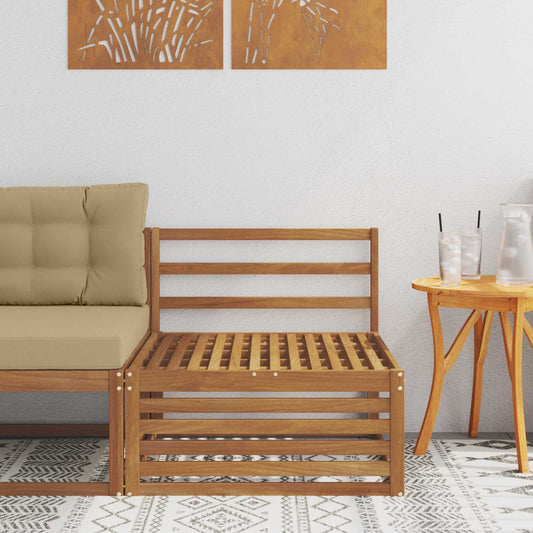 vidaXL Outdoor Middle Sofa Solid Acacia Wood Natural 79 x 83 x 73 cm