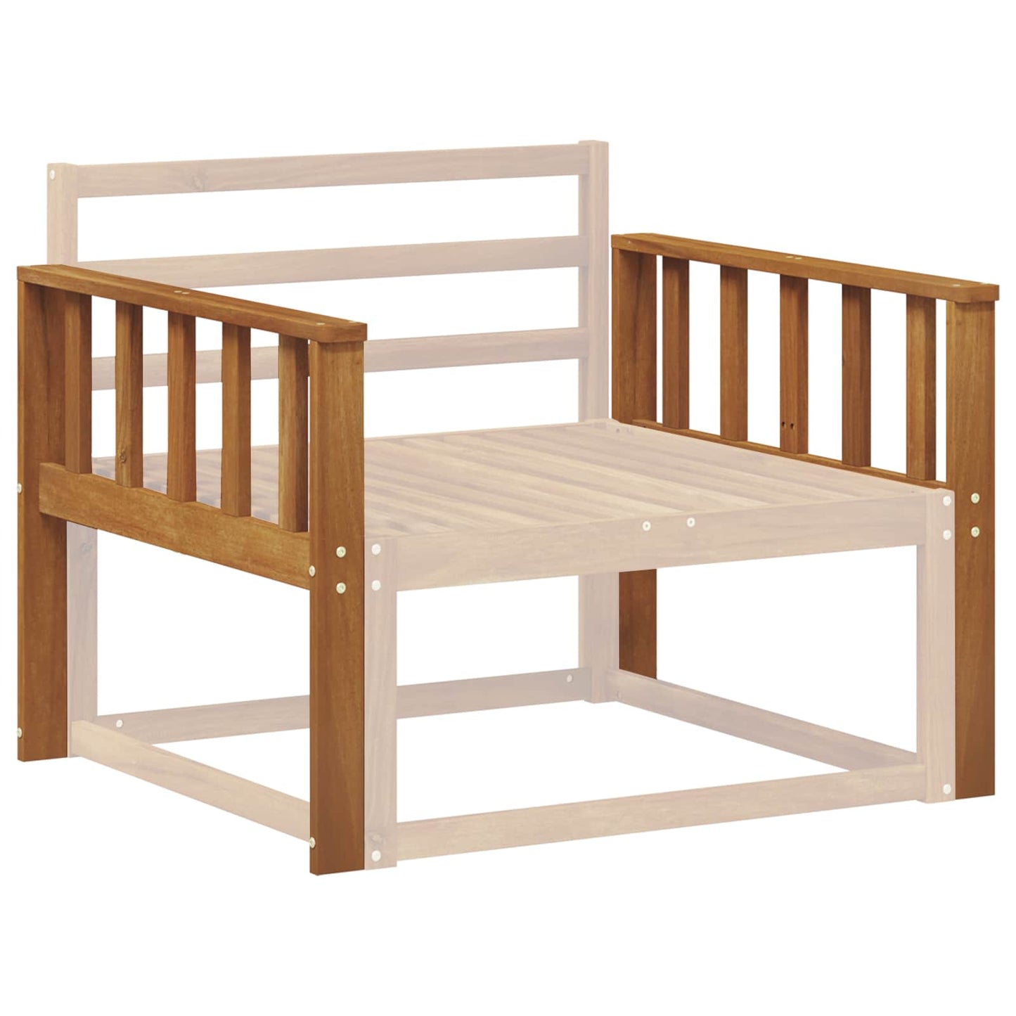 vidaXL Armrest 2 pcs Natural 80 x 6 x 61 cm Solid Acacia Wood