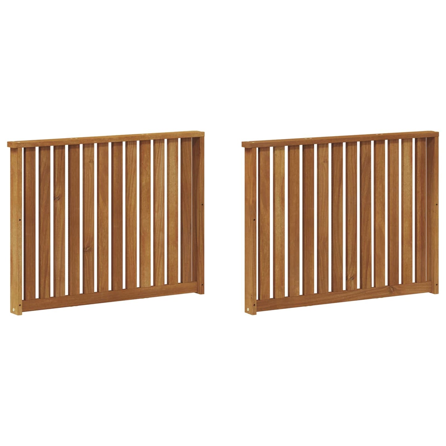 vidaXL Armrest 2 pcs Natural 80 x 6 x 61 cm Solid Acacia Wood