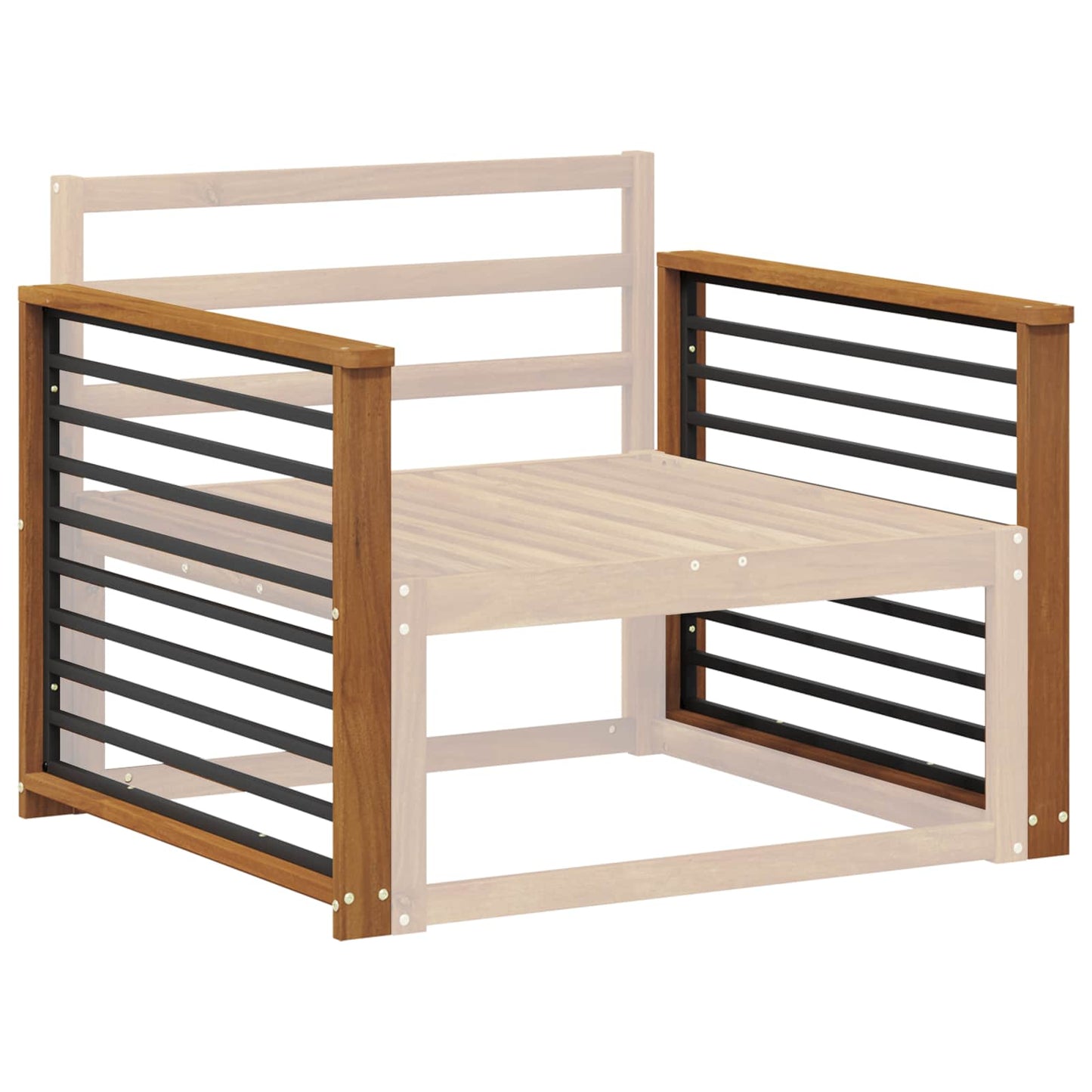 vidaXL Armrest 2 pcs Natural 80 x 6 x 61 cm Solid Acacia Wood