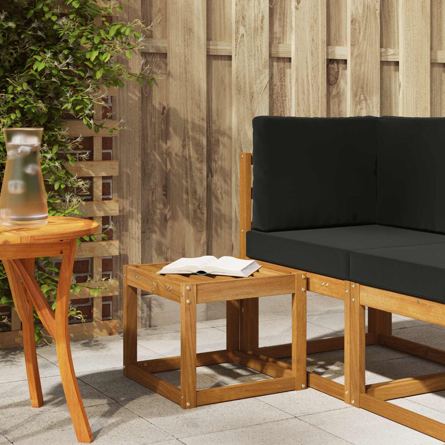 vidaXL Stool Bench Natural 43 x 43 x 37 cm Solid Acacia Wood