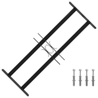 vidaXL Window Grille 76 x 30 cm Powder-Coated Steel Black