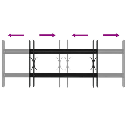 vidaXL Window Grille 76 x 30 cm Powder-Coated Steel Black